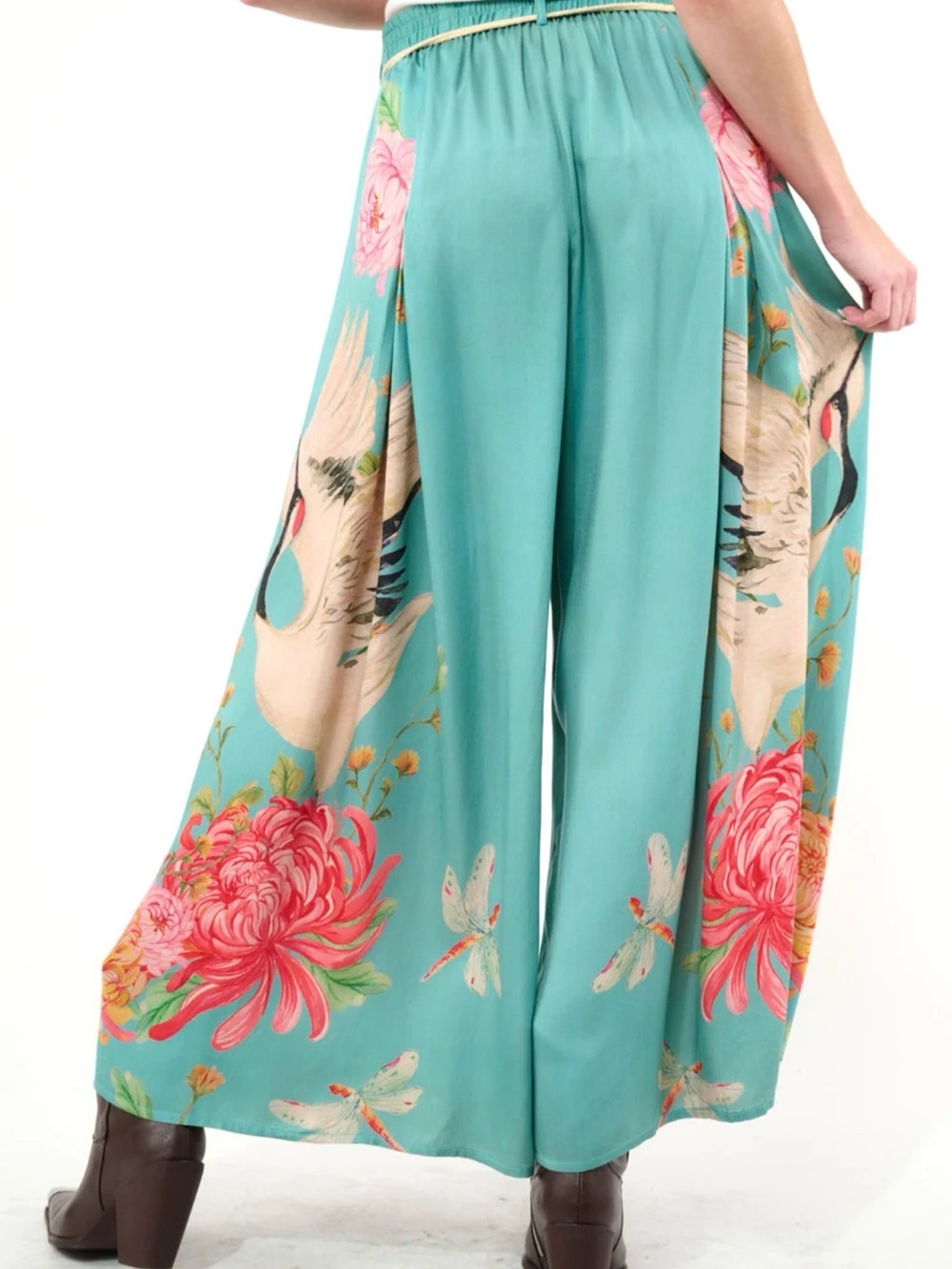 Wide Leg Legend Of The Crane Pants #elegant #luxury #wearableart - Picture 3 of 4